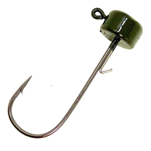 Green Pumpkin Mushroom JigHead Three Sixteenth Ounce Pack Of 25 Shroom Jigs For Bass Fishing With Stand Up Action Razor Sharp Hook And Durable Lead