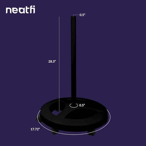 6 Wheel Rolling Floor Stand For LED Desk Lamps And Magnifying Lamps With Clamp Portable Base, black, 28.3 in height