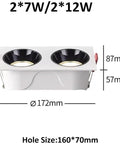 Xghwnpd 5Pack Led Ted Downlight Double Head Recessed Lighting Kit 14W/24W white finish with double circular fixtures.