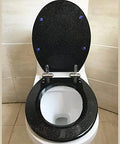Top Shelf European Resin Toilet Seat With Smooth Slow Close Lid And Plush Extended Shape For Major Comfort And Zero Fuss Quick Cleanup In Your Daily Routine, shown from above on a toilet.