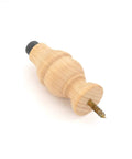 3 5/8 Inch Wall Mount Victorian Maple Wood Door Stopper With Rubber Tip, unfinished bumper ready to paint or stain