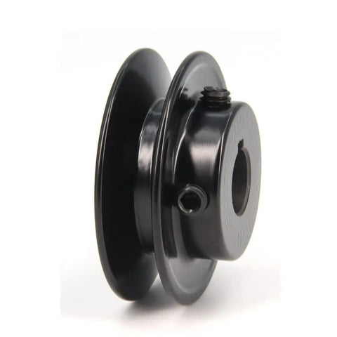 AK25 Single Groove Web Sheave For V Belt Drive, Cast Iron Pulley, 2.5 Inch Outer Diameter, Five Eighths Inch Bore, Beefy One Groove Design For Smooth Quiet Operation, black cast iron pulley with 5/8 in bore
