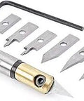 Eight Piece In Groove Router Insert Set Half Inch Shank Pro Grade Industrial AMS-209 with hex key and cutting blades