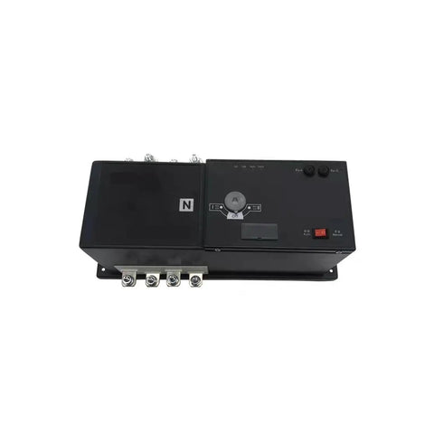 Dual Power Source Transfer Switch 32A 4P 400V AC, Fast Transfer Under 50ms, Stable Long Term Performance, Plug-And-Play Easy To Install And Maintain, Go-To Power Switching For Home Or Workshop, Wide Range of Applications on black panel