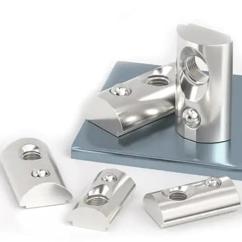 Roll In T Nut With Ball Spring M3 Size Nickel Plated Carbon Steel T Slot Nut For 2020 Series Aluminum Extrusion Rails Pack Of 50 Pro Grade Build To Last