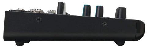 Side view of Ultra Compact 4-Channel Mixer With Pro-Grade Onyx Preamps, High Headroom Low Noise, Sleek Black Finish