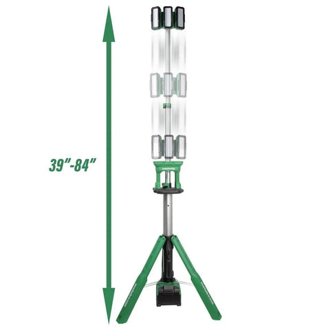 18V Cordless Tripod Work Light With 4000 Lumens Of Beast Bright LED Power 66 LEDs Across 3 Rotatable Panels Water And Dust Resistant