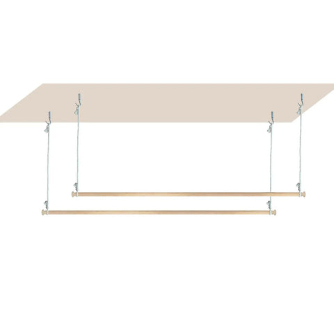 Adjustable Solid Wood Bed Canopy Frame Poles 78 Inch Length 2 Pieces Hanging Bed Pole Kit Mounted to Ceiling