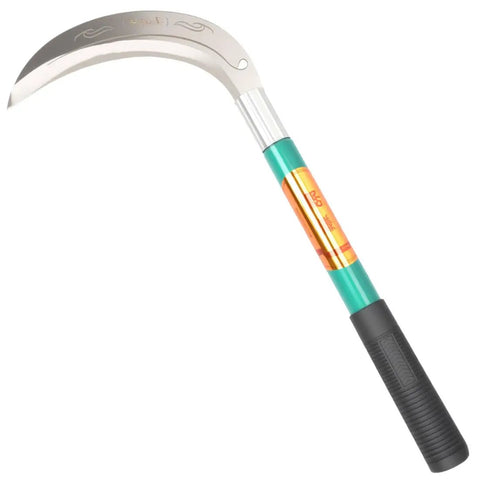 Heavy Duty Grass Sickle For Weeding And Brush Clearing With Carbon Steel Blade And Iron Handle, Do It All Garden Tool For Yard Work