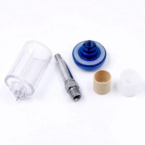 Water Oil Separator Filter For Spray Guns And Air Compressor Tools, One Quarter NPT Inlet And Outlet, Air Quick Connect, components