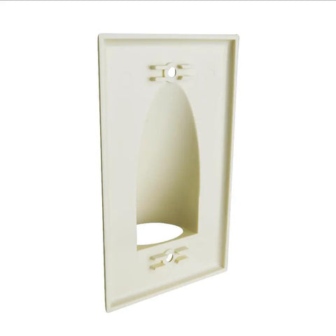 Single Gang Bundled Cable Wall Plate White For Low Voltage Cables, Cable Management Plate, Durable High Impact Plastic, Paintable Finish.
