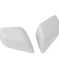 Premium White Rearview Mirror Lower Covers For Tesla Model 3 Left And Right Pair that fit snugly with a glossy finish.