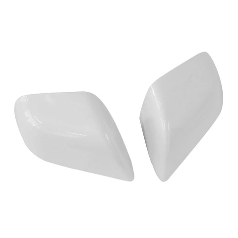 Premium White Rearview Mirror Lower Covers For Tesla Model 3 Left And Right Pair that fit snugly with a glossy finish.