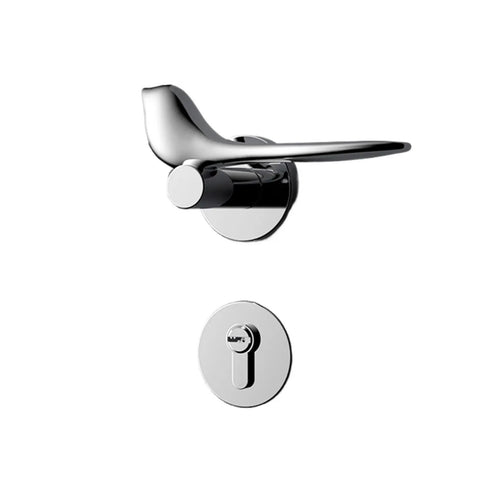 Heavy Duty Silent Magnetic Door Lock For Interior Bedroom Privacy Gate Latch Ultra Quiet Operation Pivot Slide Bolt Zero Hassle Install Pvd Gold House Hardware Fix with modern bird-shaped handle.