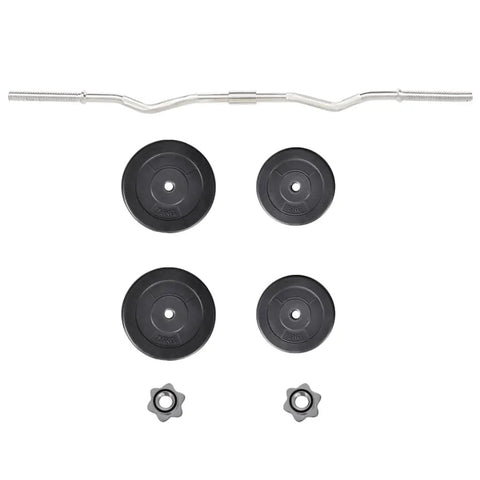 Pump Up Your Workouts With This Super Versatile 66.1 Lb Curl Bar With Weights Set Includes 47.2 Inch Ergonomic Barbell And Four Plates