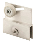 Frameless Sliding Shower Door Top Bracket With Three Quarter Inch Roller, Flat Plastic Wheel And Two Steel Ball Bearings, Aluminum Bracket For Glass Doors With Pre Drilled Holes, One Quarter Inch Inside Channel, Pack Of One