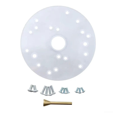 Acrylic template base plate and brass centering pin from No Sweat Routing 10 Piece Brass Router Guide Bushing Kit With Acrylic Template Base Plate Centering Pin Covers 10mm To 30mm Perfect For Top Notch Woodshop Tasks.