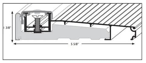 Adjustable Waterproof Door Threshold With Hidden Screws Heavy Duty Aluminum And Solid Oak, detailed cross-section view with dimensions.