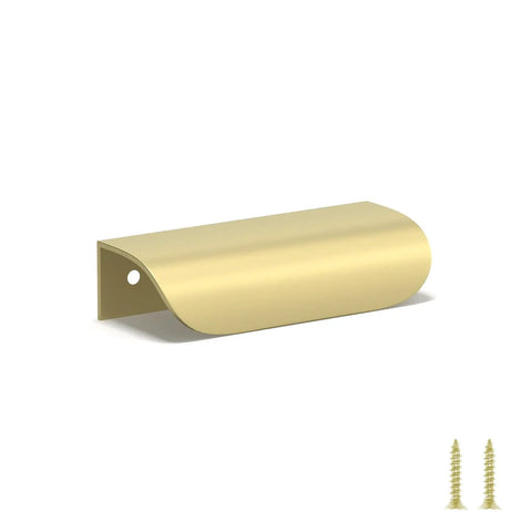 20 Pack 3 Inch Gold Cabinet Handles And Drawer Pulls Finger Pulls For Cabinets Edge Pulls And Flat Drawer Handles Kitchen Hardware Heavy Duty 1.5mm Thick Build No Fuss Installation With Phillips Screwdriver