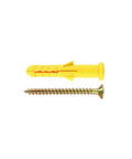 Yellow plastic anchor and metal screw from Drywall Anchors And Screws Kit For Hollow Walls, Prepaired Plastic Wall Anchor Set In Yellow