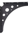 Heavy Duty Wrought Iron Corner Shelf Bracket Featuring A Solid Right Angle Triangle Frame For Wall Mounted Diy Storage Rack And Room Organization Gear That Is Totally Badass And Built To Last, showcasing stylish round holes for aesthetics.