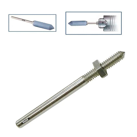 Mini Threaded Mandrel With W Nut Straight Thread Three Piece Set Nickel Plated Steel for Rotary Tools 3/32 Inch