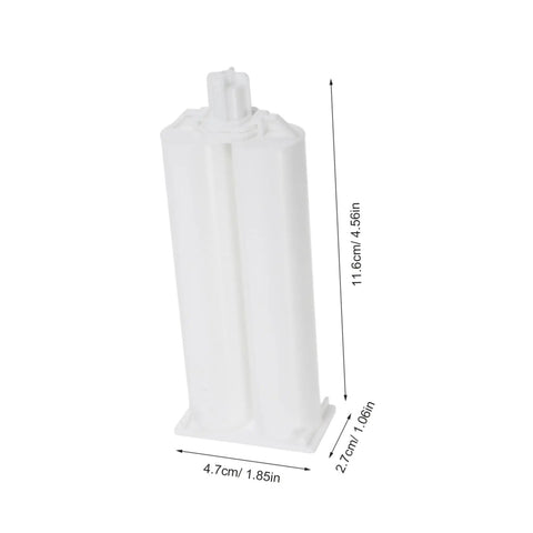 10 Pack Epoxy Gun Cartridges With Plastic Mixing Nozzles AB Glue Dispenser Tubes For Projects Smooth Dispensing And Continuous Flow Pro Grade, Compatible With Dual Component Adhesives. White plastic cartridge, 11.6cm tall