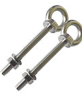 Heavy Duty Stainless Steel Eye Bolts 2 Pack M8 Shoulder Eyebolt Set With Washers And Nuts, 4.5 Inch Overall Length, 3.15 Inch Thread Length