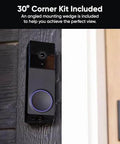 Wireless Duo Cam Video Doorbell With Chime Included, Battery Powered, 2K Full HD Video, Dual Cameras for people and packages installed at door