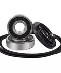 Heavy Duty Washing Machine Tub Bearing And Seal Gasket Replacement Kit For Smooth Daily Loads No Sweat Installation Durable Rubber Seals shows metal bearings and rubber seals.