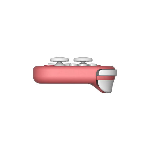Side view of pink Pocket Sized Lite 2 Bluetooth Controller with motion controls, linear vibration motors, dual joysticks, shaped triggers.