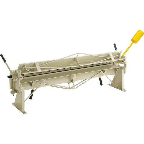 Heavy Duty 48 Inch Pan And Box Brake With Removable Steel Fingers for sheet metal forming, pro-grade industrial tool, side view