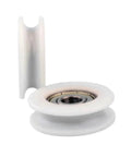 Heavy Duty 20 Pack U Groove Plastic Coated Ball Bearings 608ZZ Pom Roller With.5mm Thickness, smooth white roller design.