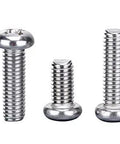 Three 304 stainless steel screws of different lengths from Handy Small Screws Kit For Electronics Repair M1.0 M1.2 M1.4 M1.6 Phillips Pan Head