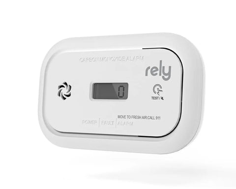 6000 Carbon Monoxide Detector With Digital Display Battery Operated CO Alarm Wall Mount Or Tabletop 1 Pack Must Have For Real Time CO Monitoring And Peace Of Mind In Any Room showing front view with digital display and test button.