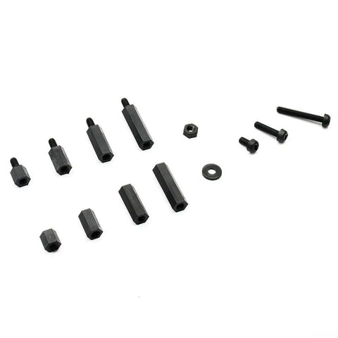 320 Pieces Nylon M3 Hex Spacer Standoff Screw Nut Kit With Washers Male And Female Threaded Pillars For PCB Motherboard Assembly And Electronics Repair Projects Case Storage Box Included, assorted black spacers