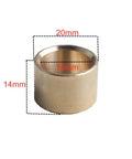 Brass 5-speed shifter bushing for Mazda Miata; 20mm outer diameter, 15mm bore, 14mm height