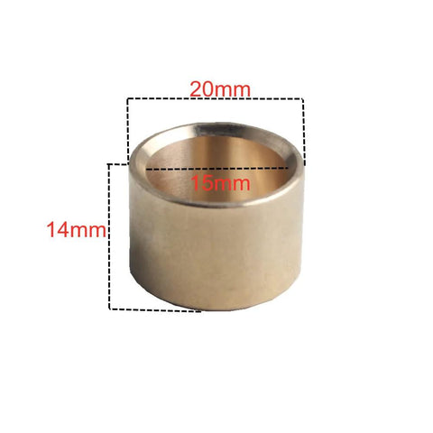Brass 5-speed shifter bushing for Mazda Miata; 20mm outer diameter, 15mm bore, 14mm height