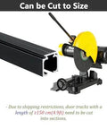 Heavy Duty 15 Foot Sliding Barn Door Track Kit cuttable to size with soft close hardware, featuring silver white finish and cutting tool.