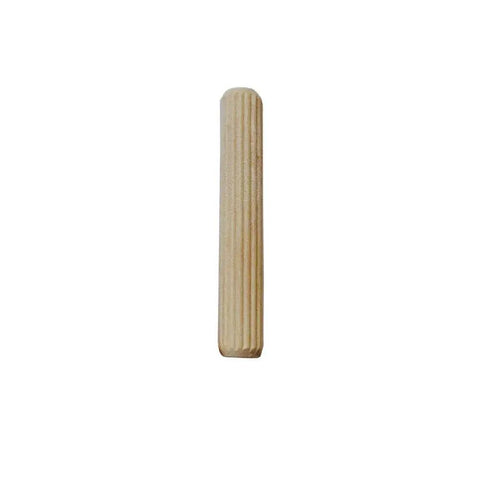 Heavy Duty Real Deal Hardwood Dowel Pins Quarter Inch By Two Inch Six Millimeter Fifty Millimeter showing fluted grip design.