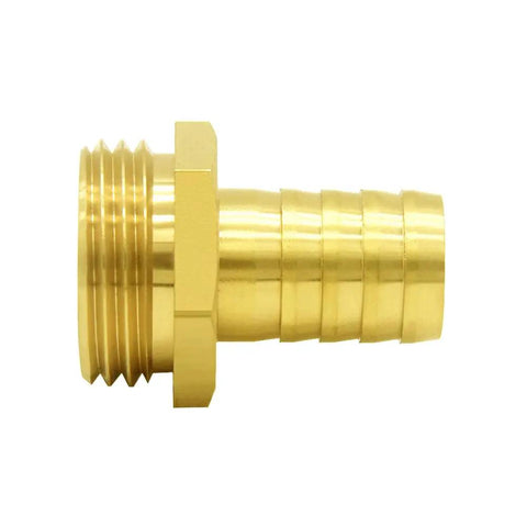 Brass Garden Hose Adapters Bundle, 2 Pack, 3/4 Inch Barb To 3/4 Inch GHT Male Threads, Heavy Duty Hose Connector with Clamps