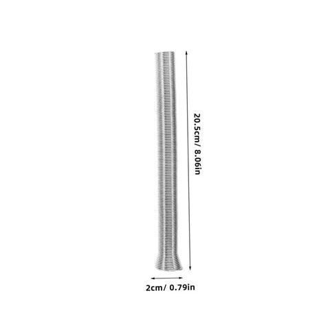Heavy Duty Spring Tubing Bender Set 10Pc PVC Wire Bending Tool, metallic tube measuring 20.5cm, 2cm diameter, for manual bending.
