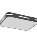 Dimmable LED Ceiling Light Fixture With Remote Control, Dope Flush Mount, 36W 3800 Lumens, Rectangular 16.9 X 12.6 Inches, Black Frame