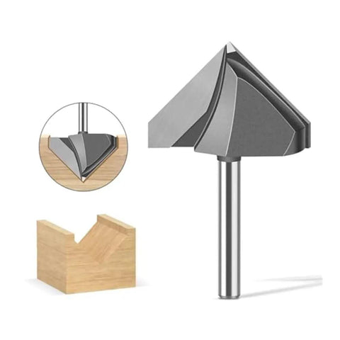Solid 6mm And 1/4 Inch Shank V-Cutter Router Bit For Wood Trimming Wall Flanging With Razor Sharp Edges To Crush Hard Work In Your Shop