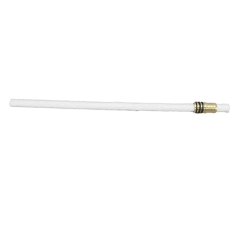 Fiberglass wick with brass holder from DIY Wine Bottle Torch Kit For Outdoor Patios And Gardens With 6 Brass Wick Holders, 20 Washers, And 6 Fiberglass Wicks So You Can Convert Wine Bottles Into Long Lasting Tiki Torch Garden Decor No Fuss.
