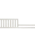 Solid Wood Toddler Guard Rail for Convertible Crib to Toddler Bed, 54.81 Inch Wide, Brushed White Finish, side view