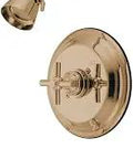 Elinvar Tub And Shower Faucet In Polished Brass With Wall Mount Pressure Balanced Washerless Cartridge Solid Brass Build