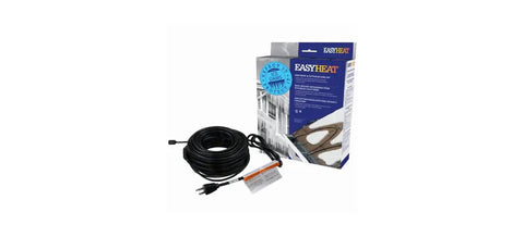 Roof Deicing Cable 240 Feet Long for Fast Ice Melt, 1200 Watts at 120V, product box with cable and accessories shown