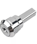 Close-up of a key for Rugged Toolbox Lock With Keys For Universal Drawer And Cabinet Security Waterproof Stainless Die Cast Steel Rustproof Lock Kit