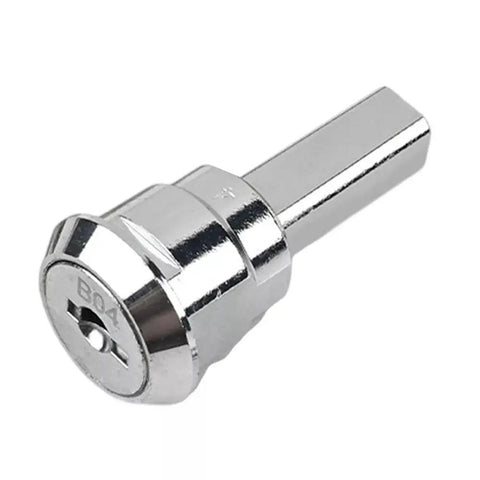 Close-up of a key for Rugged Toolbox Lock With Keys For Universal Drawer And Cabinet Security Waterproof Stainless Die Cast Steel Rustproof Lock Kit
